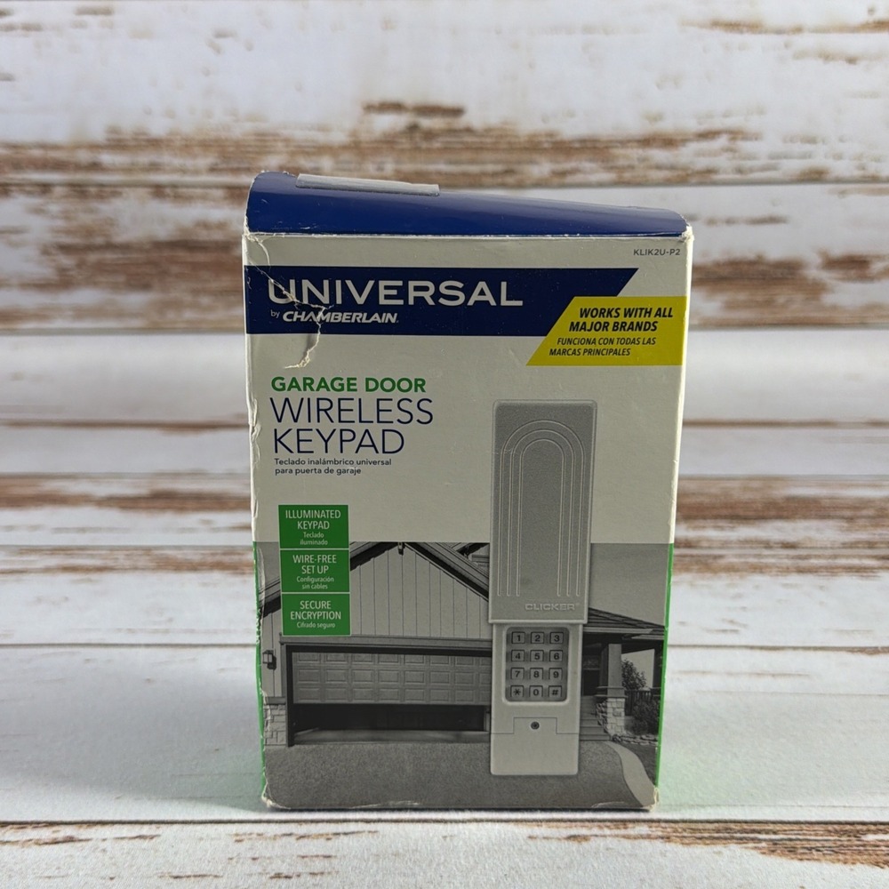 Chamberlain KLIK2U-P2 Universal Wireless Garage Door Keypad - White